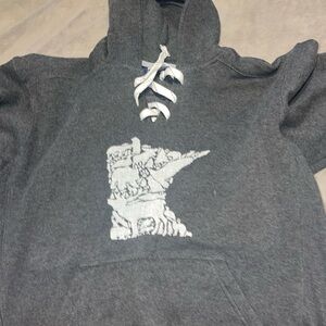 Gray Hoodie with White Graphic